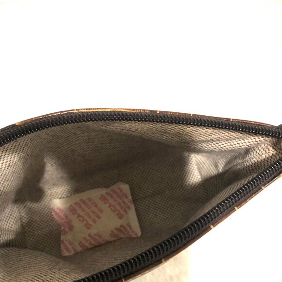 Dooney & Bourke Cognac Leather Croc Embossed Style Domed Cosmetic / Accessory Ba - Picture 6 of 7